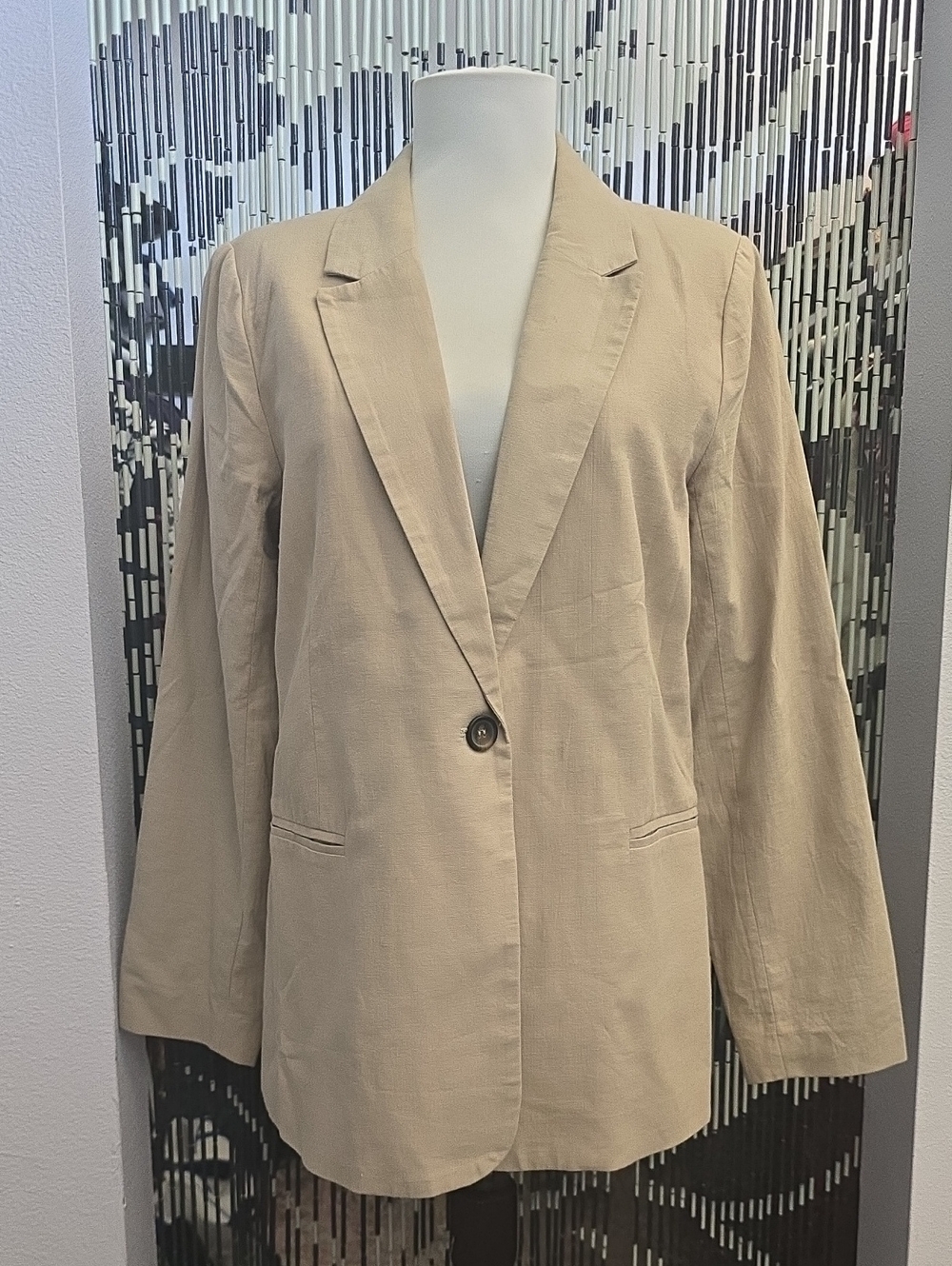 MINKPINK Single-Button Beige Blazer Size L - NWOT